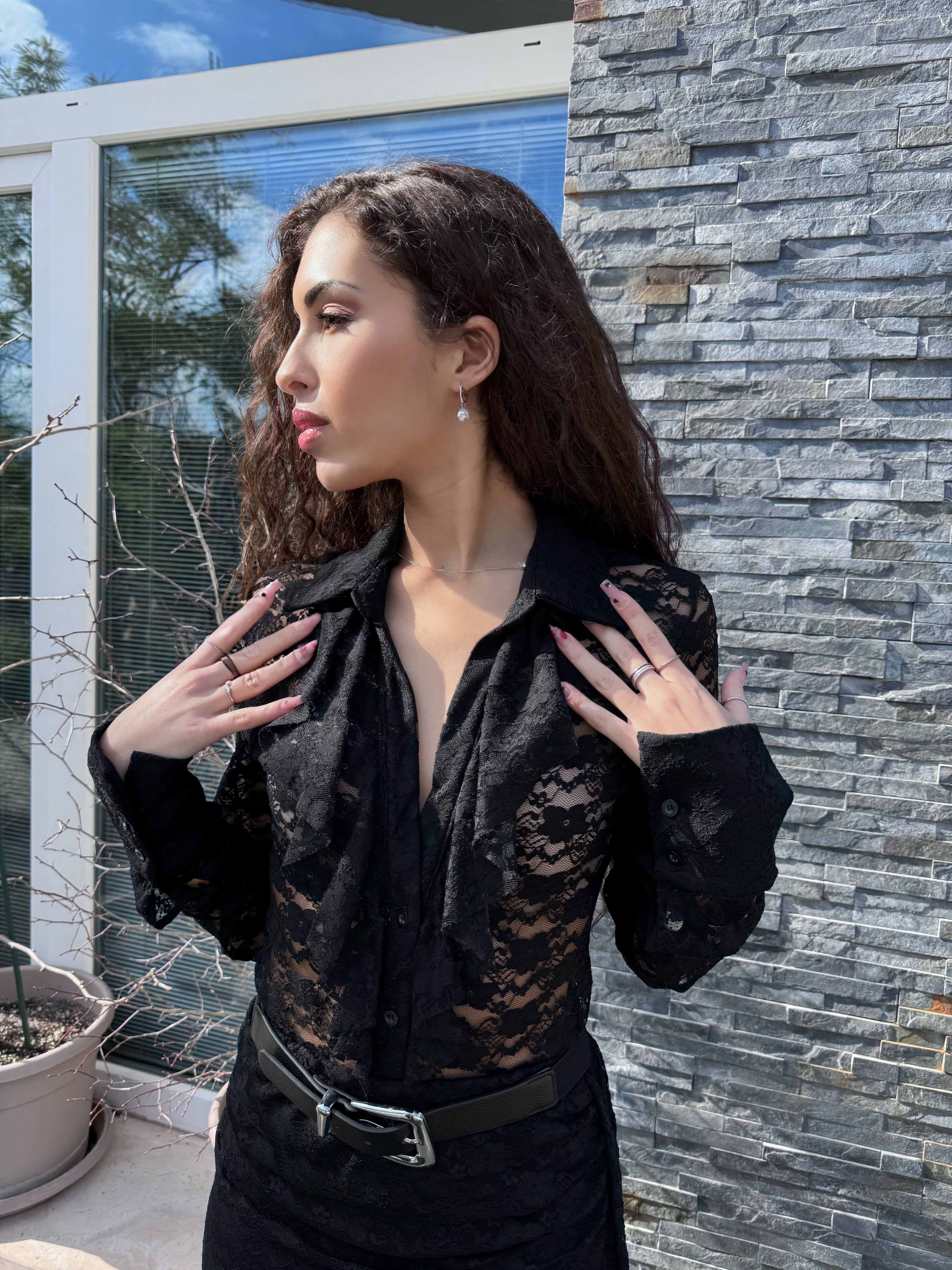 Body/camicia Sheila in pizzo