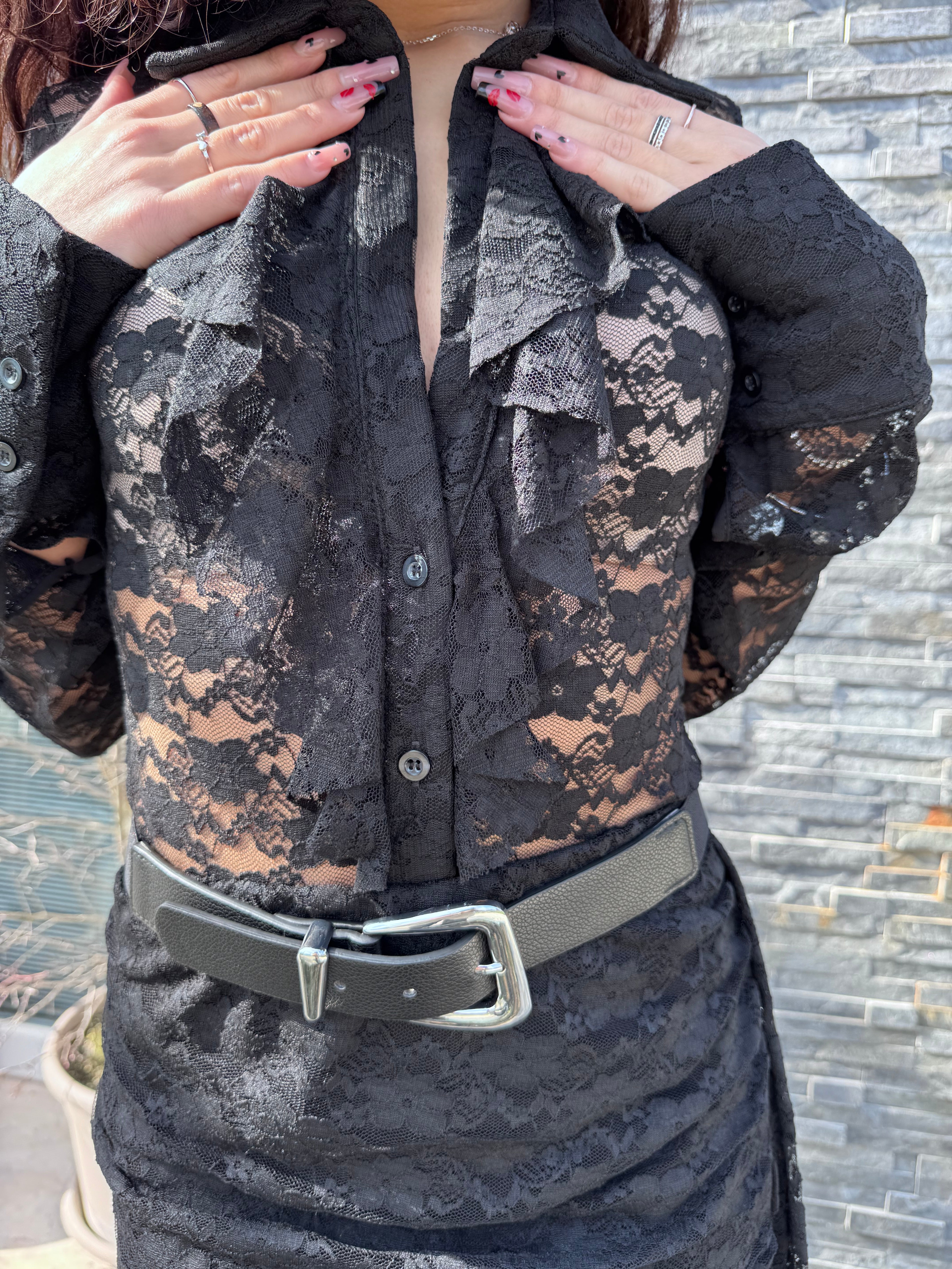 Body/camicia Sheila in pizzo