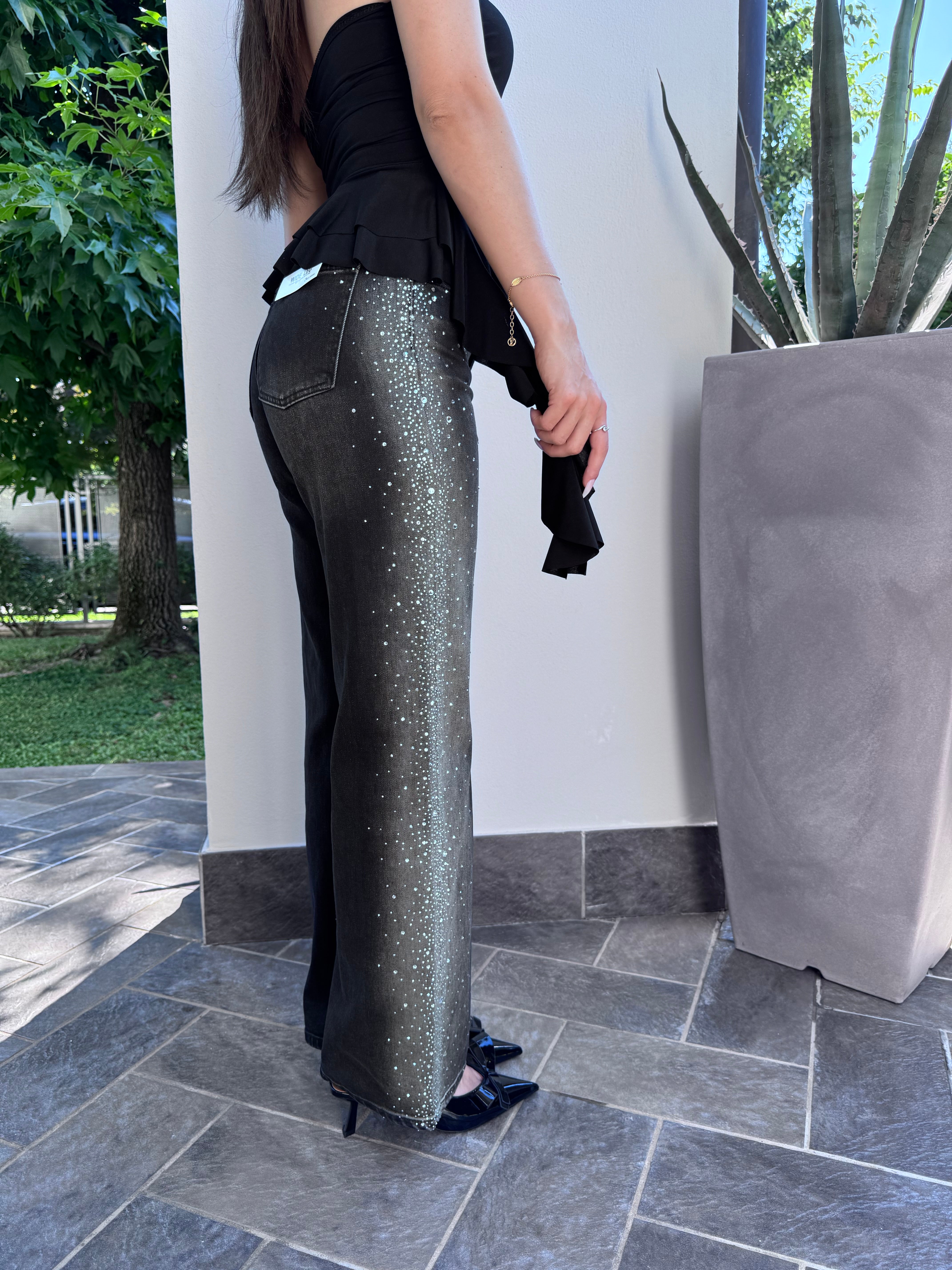 Jeans Swarovski nero