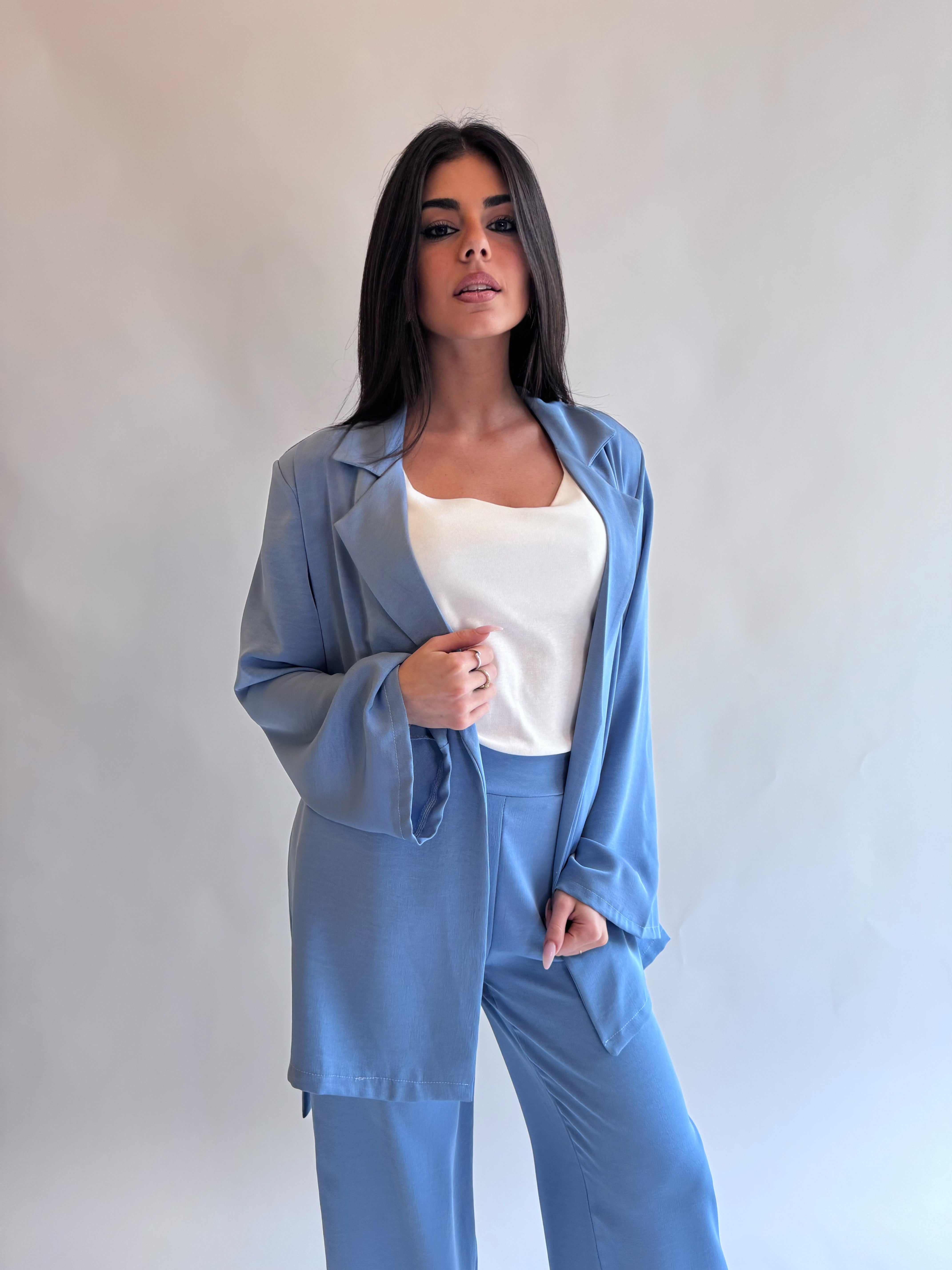 Coordinato spring (giacca+pantalone) azzurro