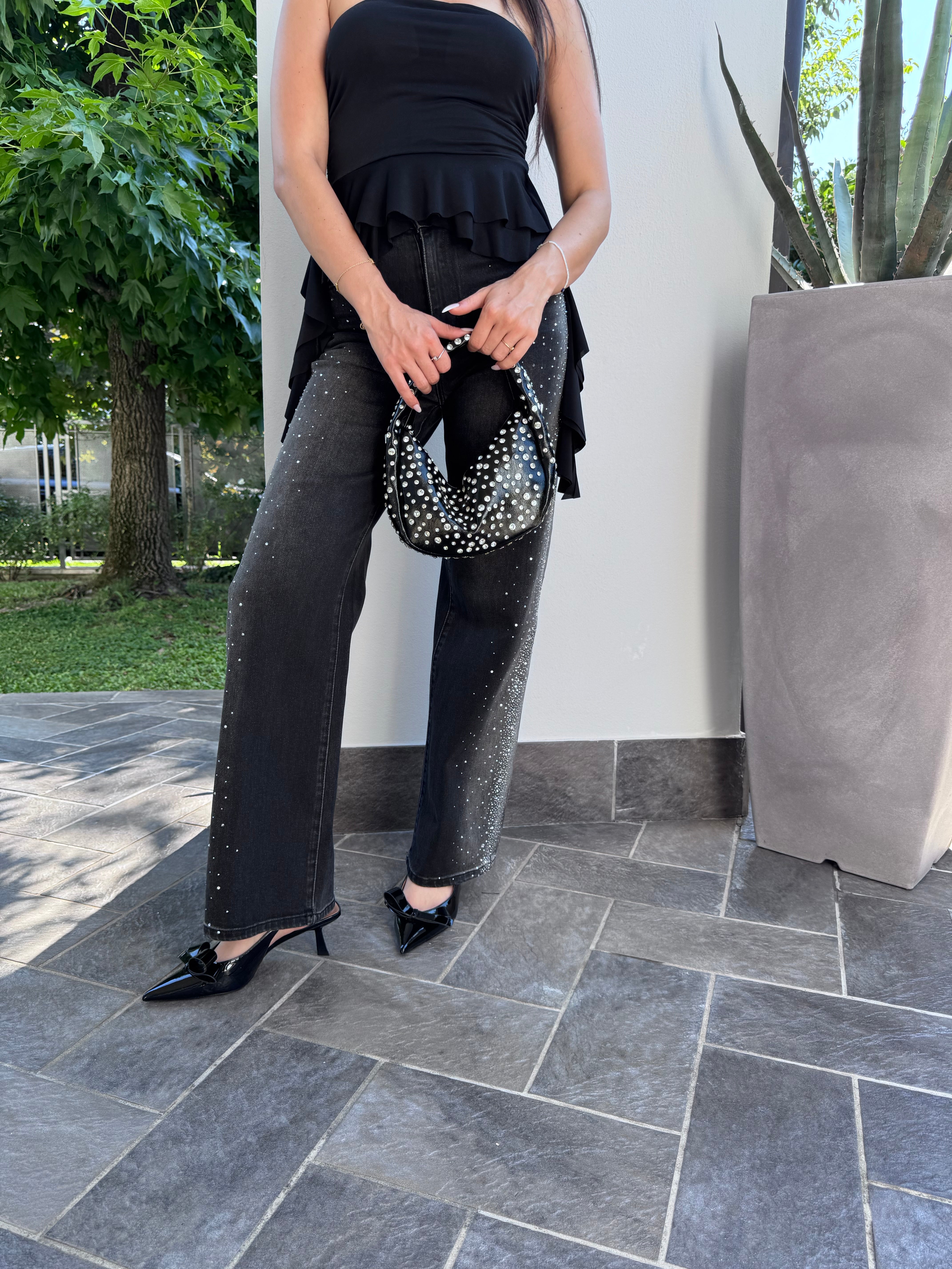 Jeans Swarovski nero
