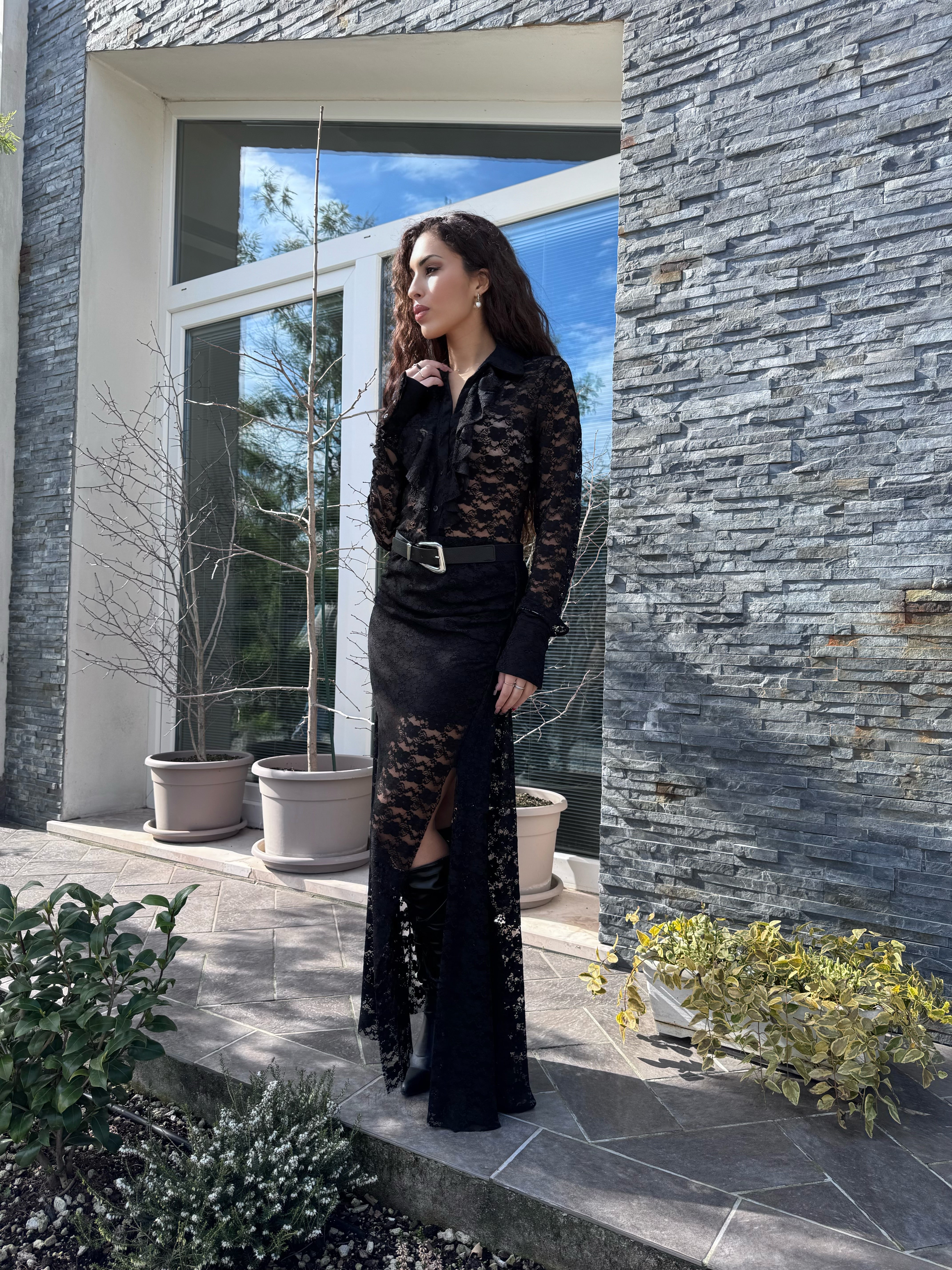 Body/camicia Sheila in pizzo