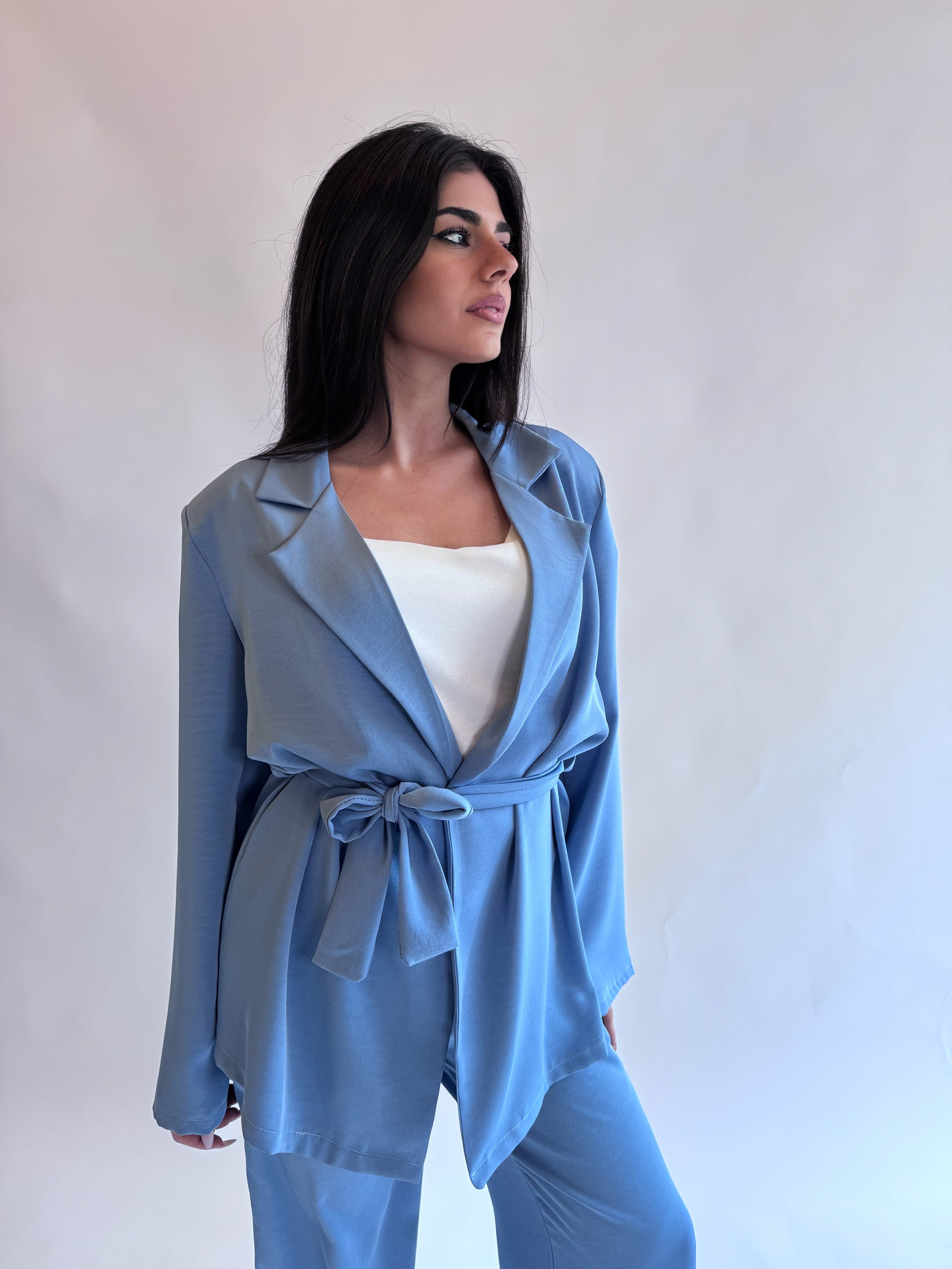Coordinato spring (giacca+pantalone) azzurro