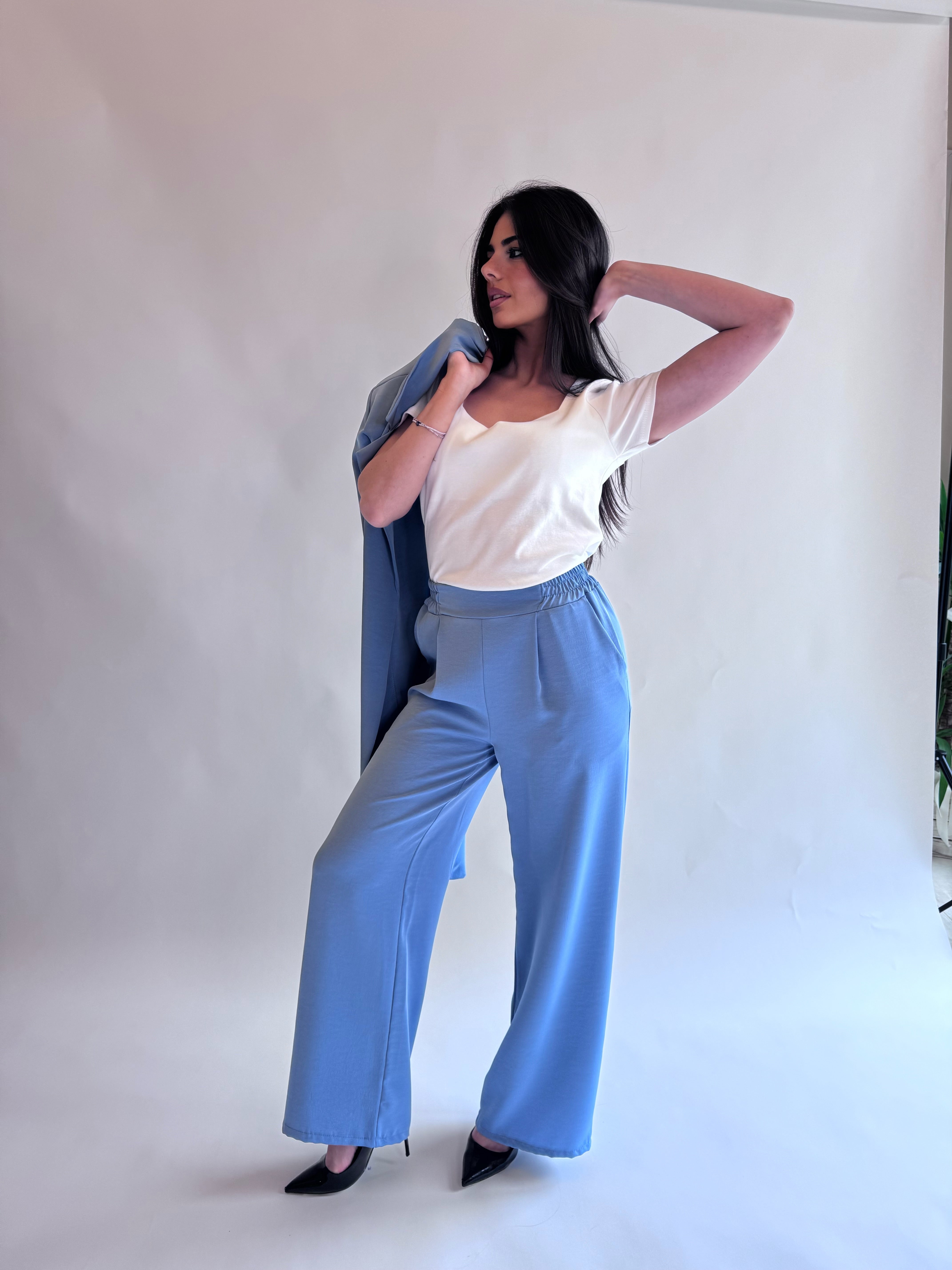 Coordinato spring (giacca+pantalone) azzurro