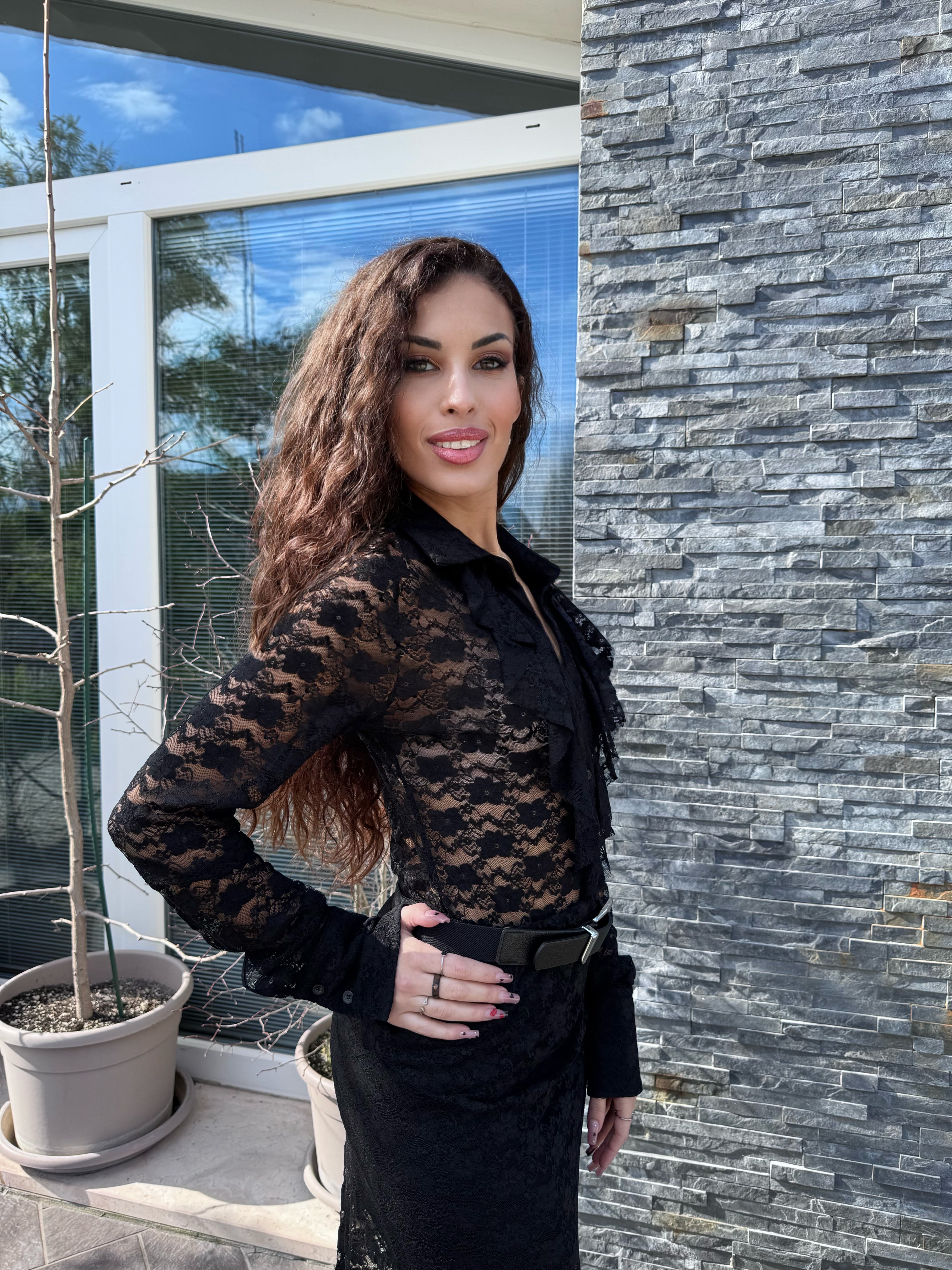 Body/camicia Sheila in pizzo