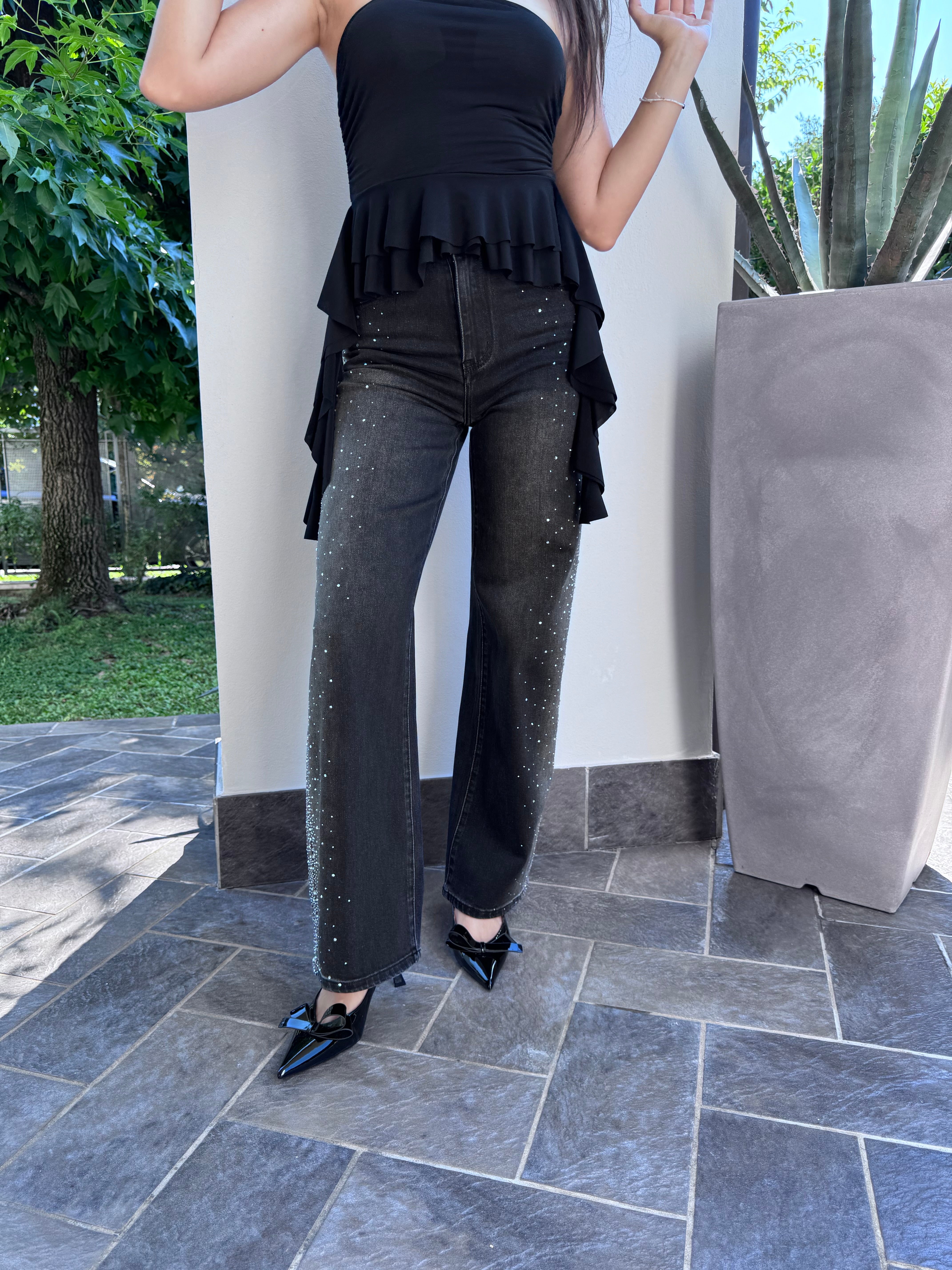 Jeans Swarovski nero