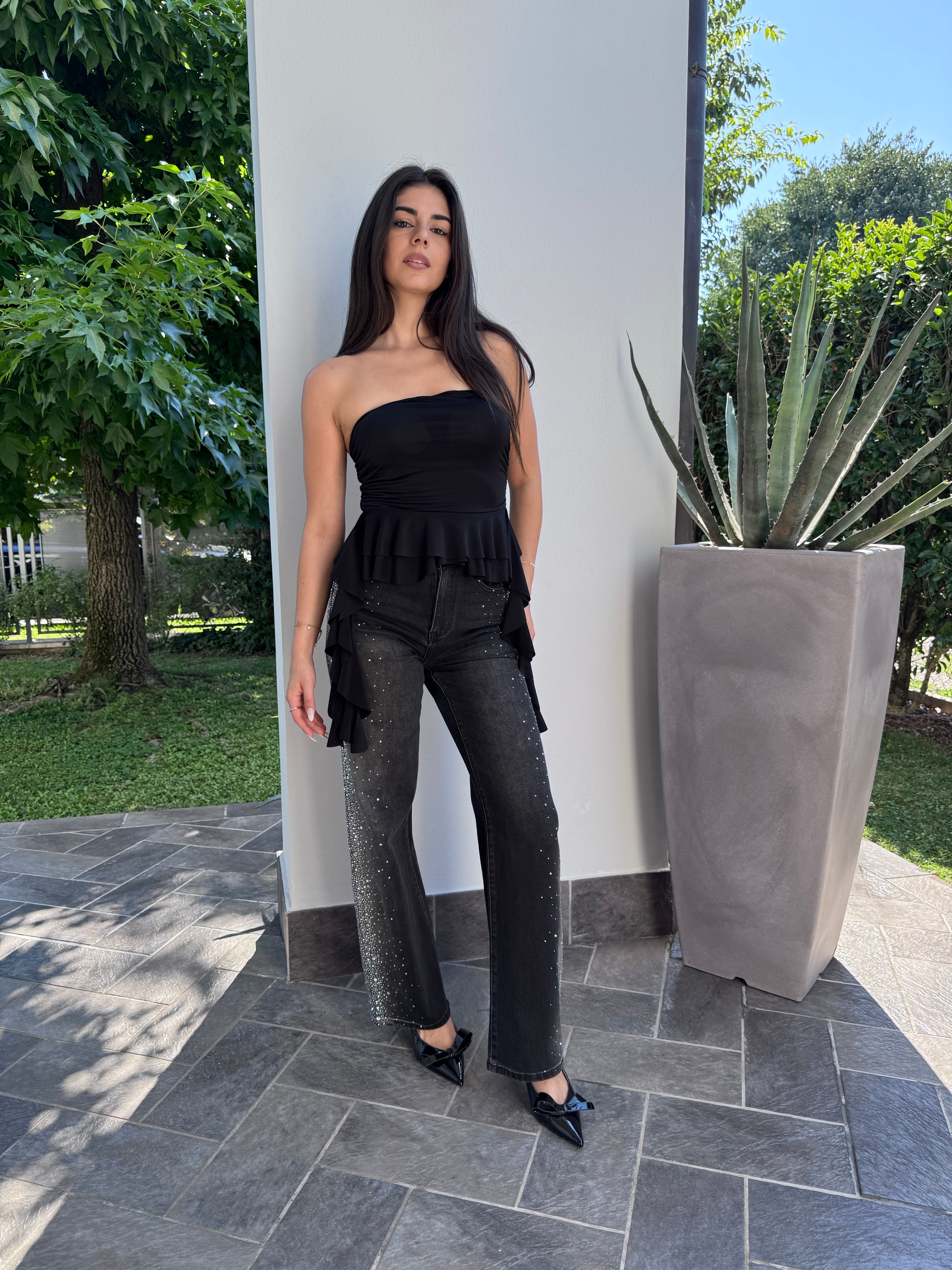 Jeans Swarovski nero