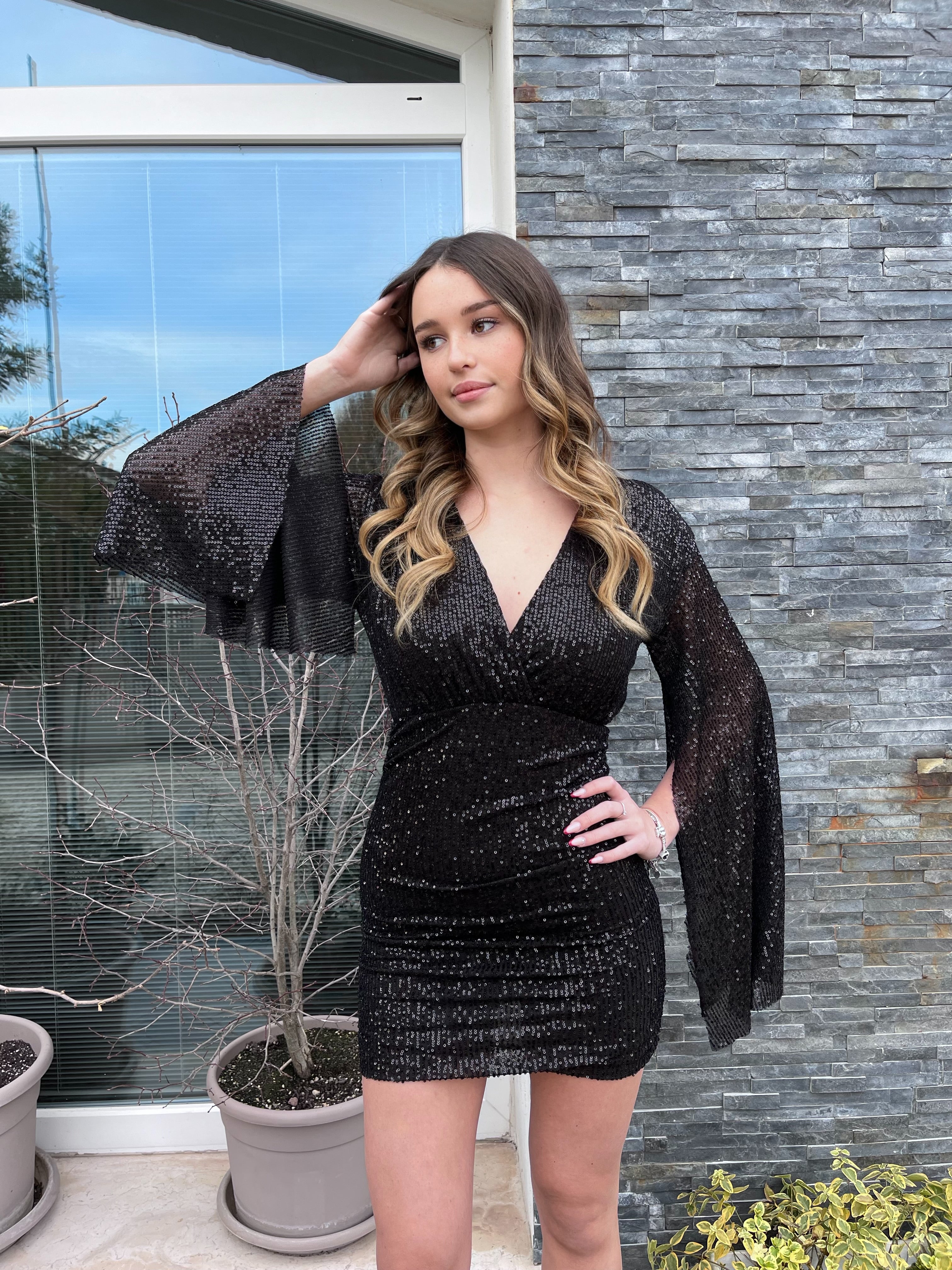 Tubino con maniche a pipistrello