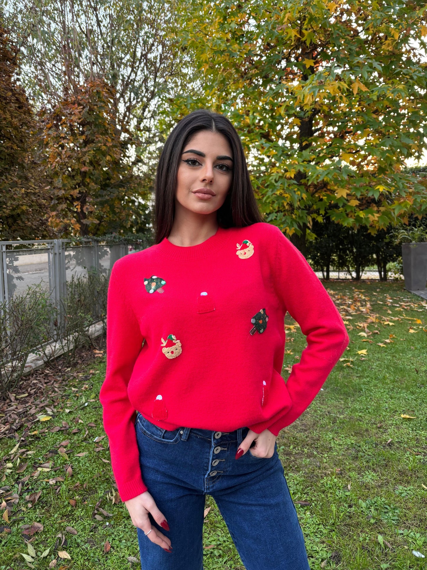 Maglione Christmas rosso