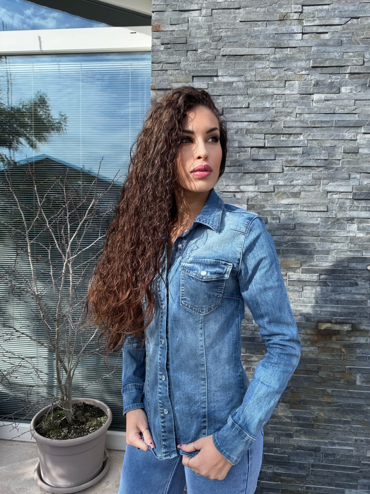 Camicia in jeans denim