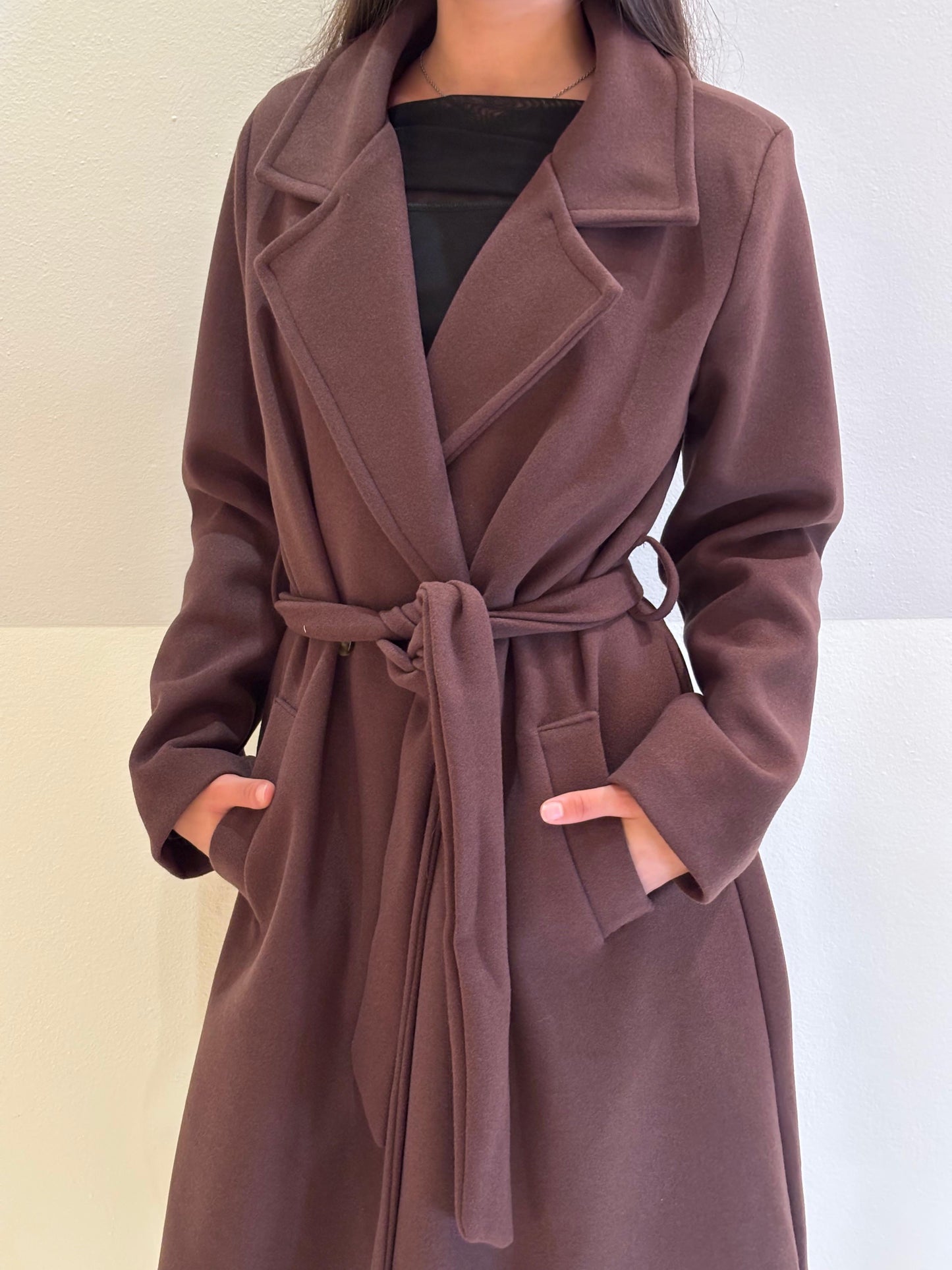 Cappotto lungo marrone