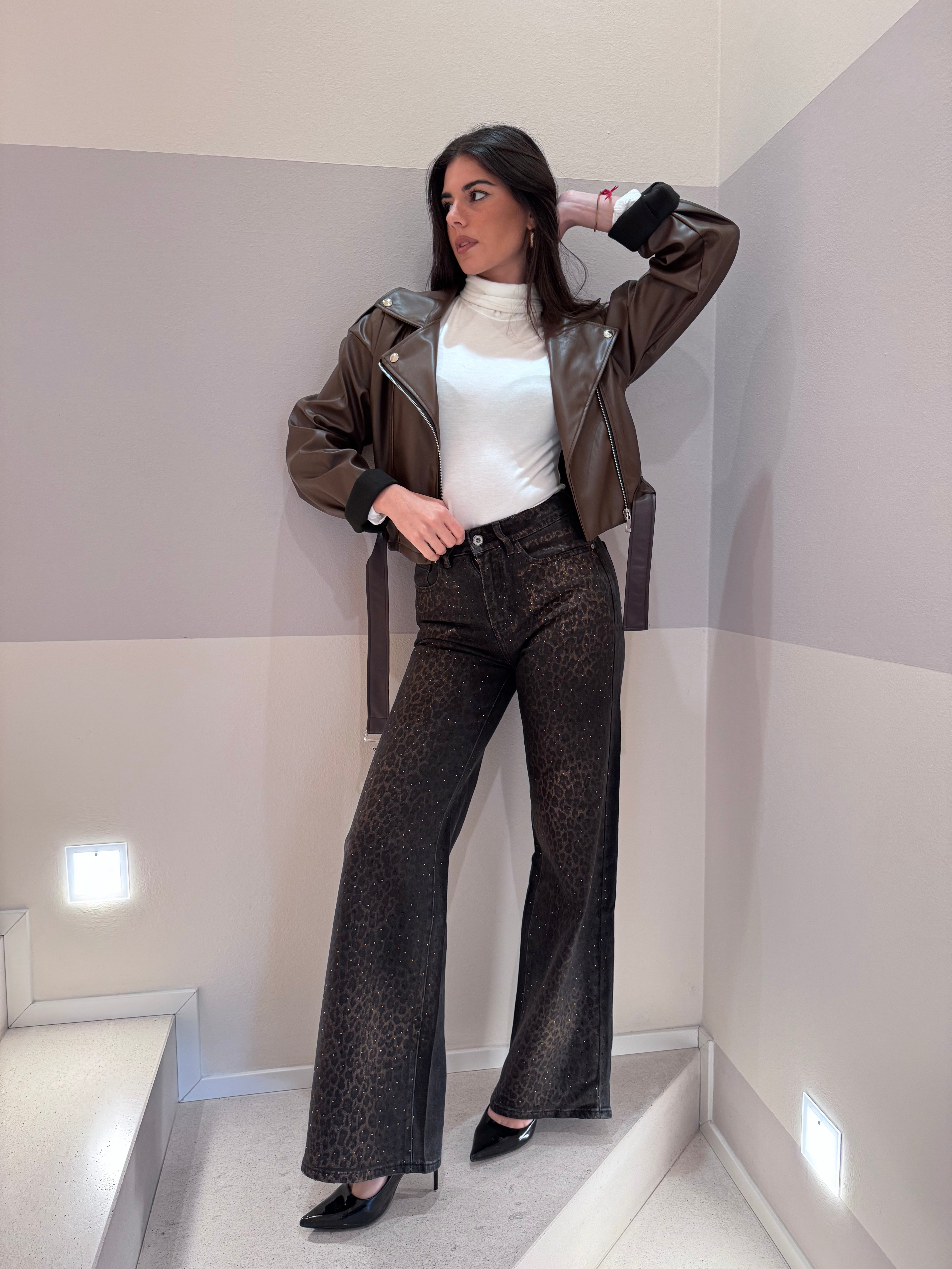 Jeans Leopard and Shine