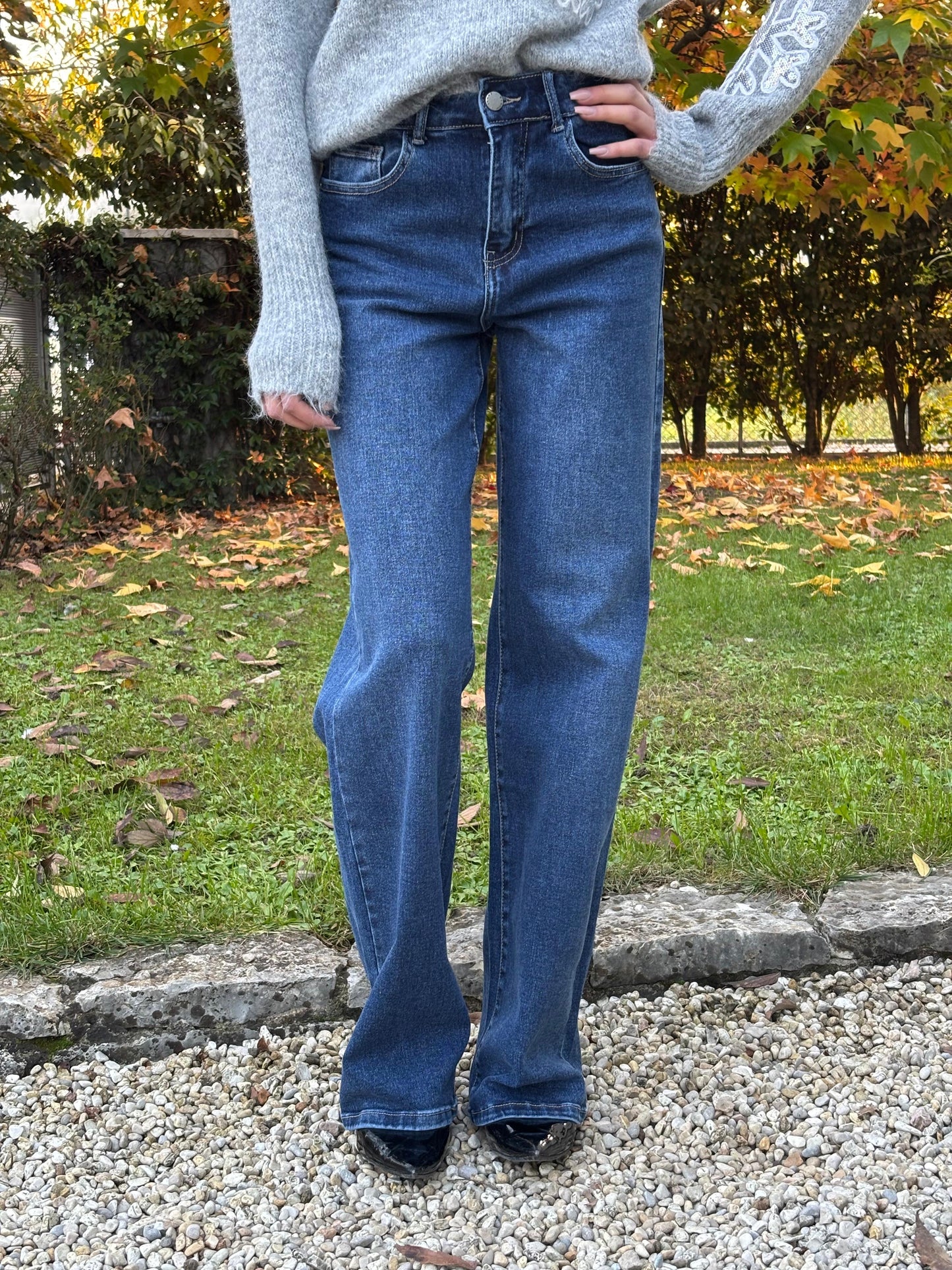 Jeans palazzo denim scuro