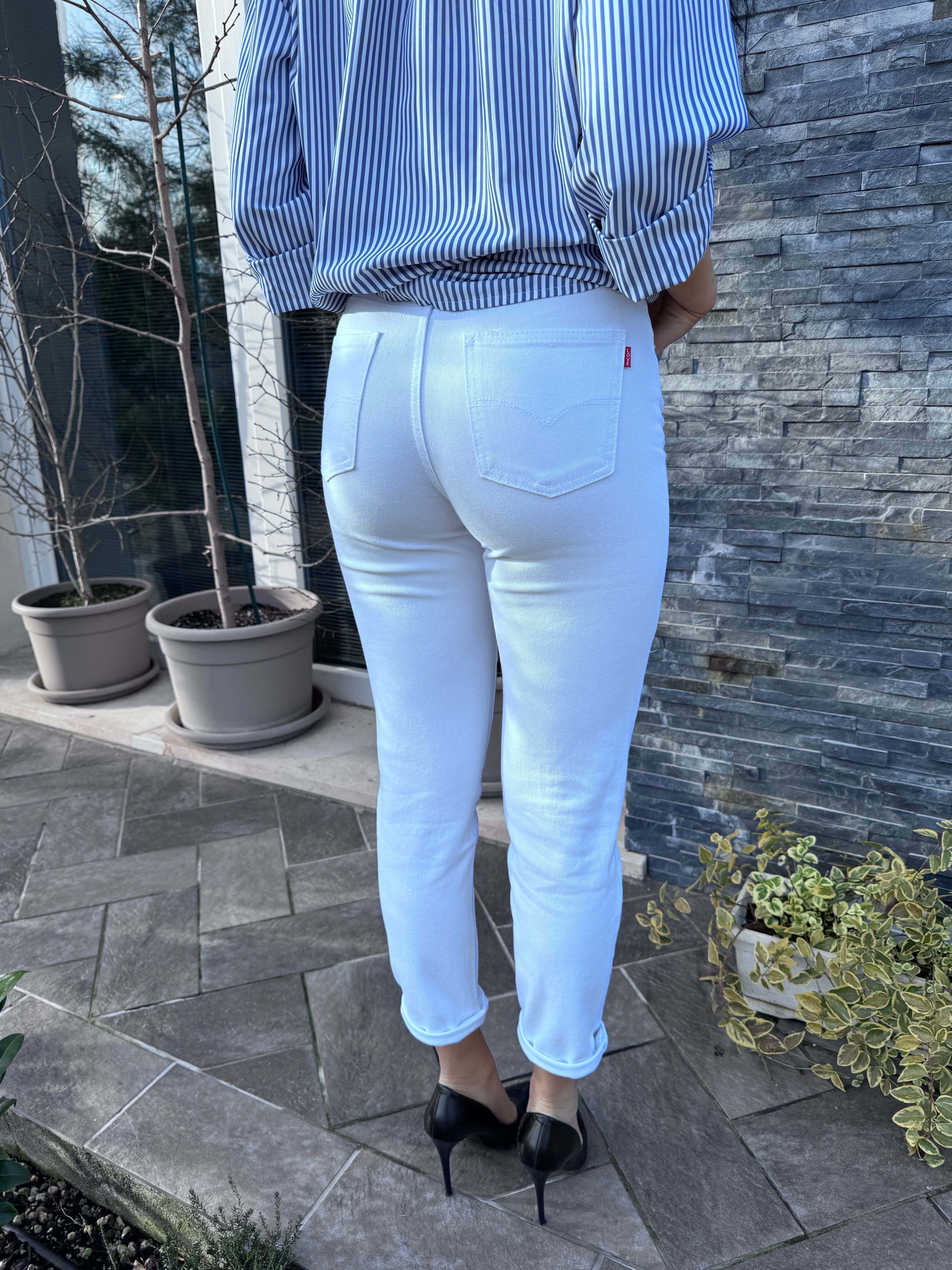 Jeans mom fit bianco