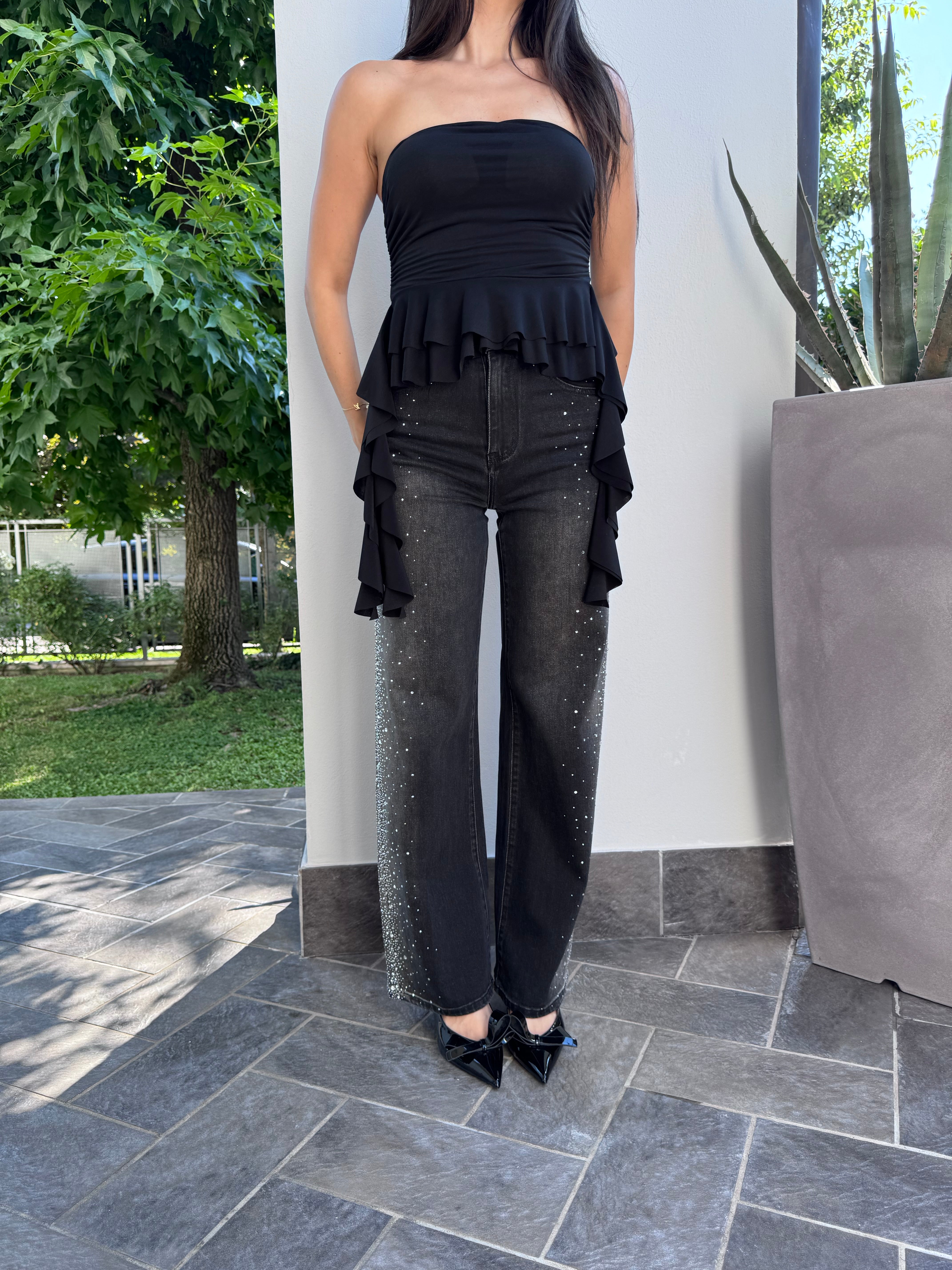 Jeans Swarovski nero