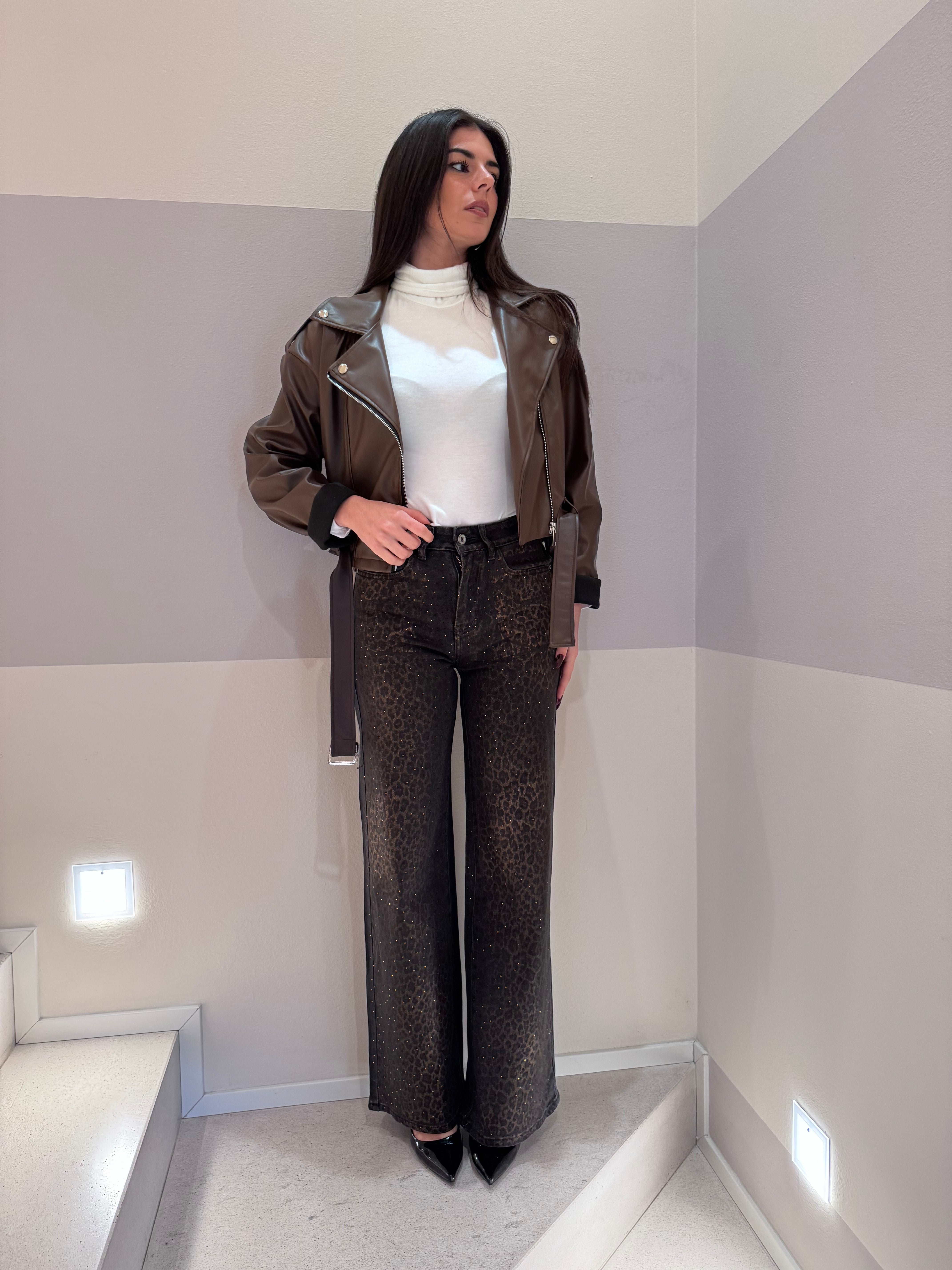 Jeans Leopard and Shine