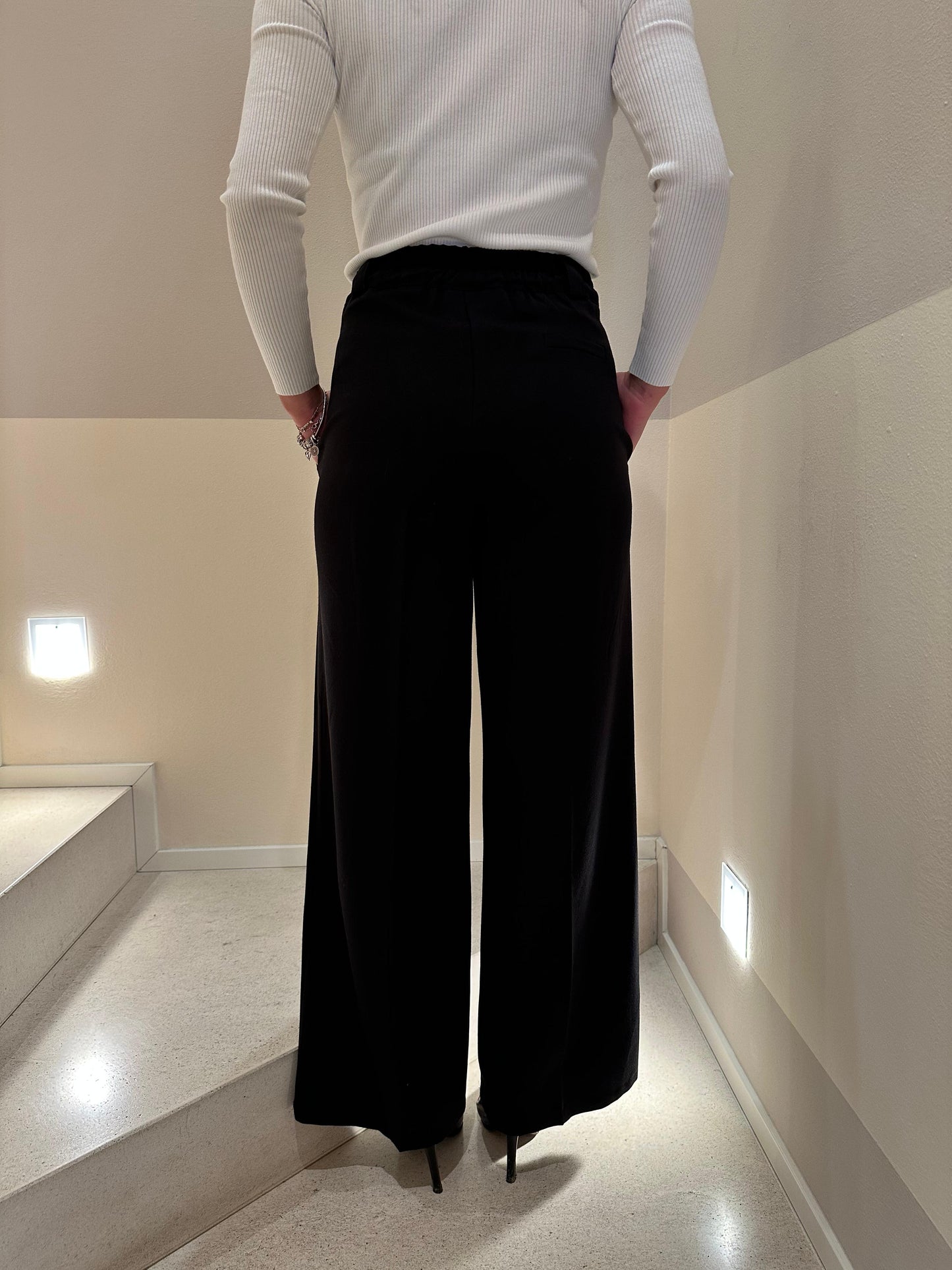 Pantalone palazzo completo black