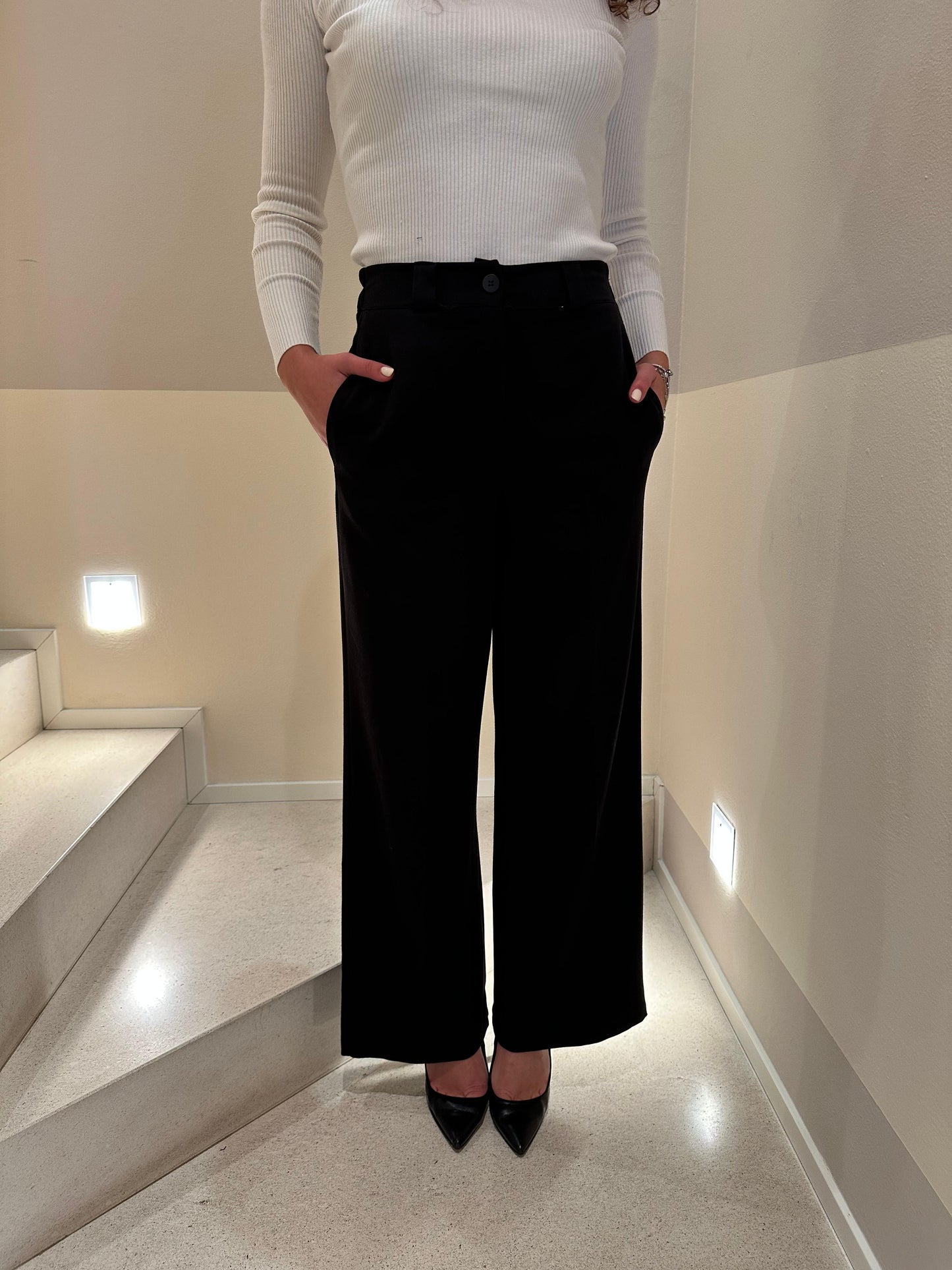 Pantalone palazzo completo black