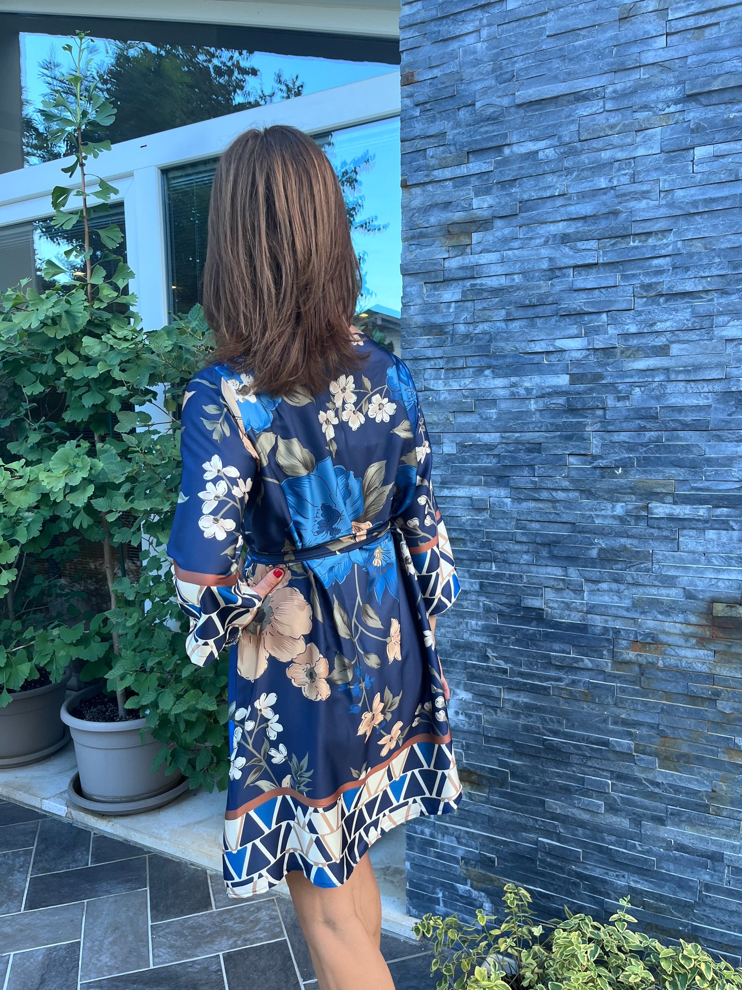 Abito kimono blu