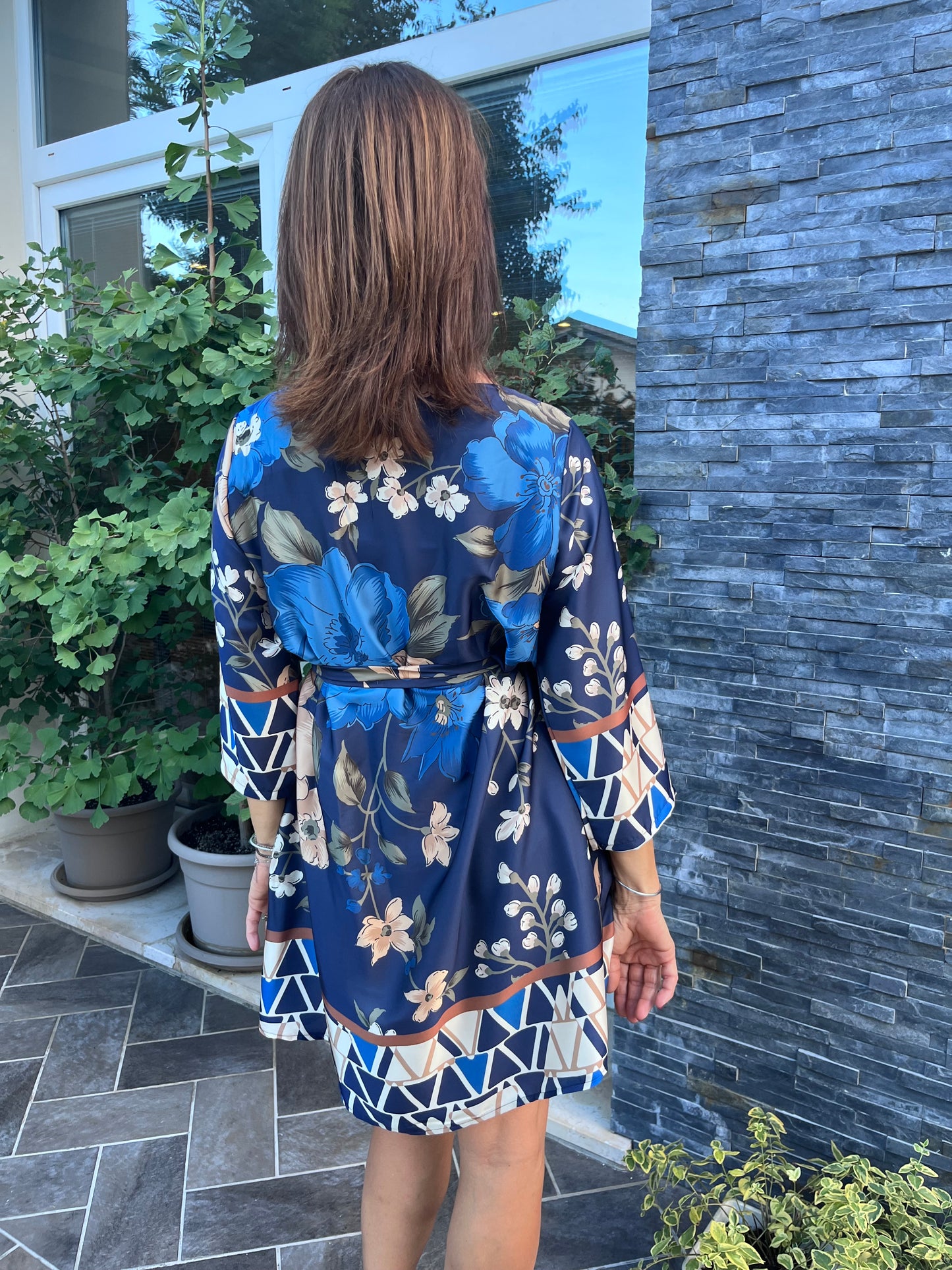 Abito kimono blu