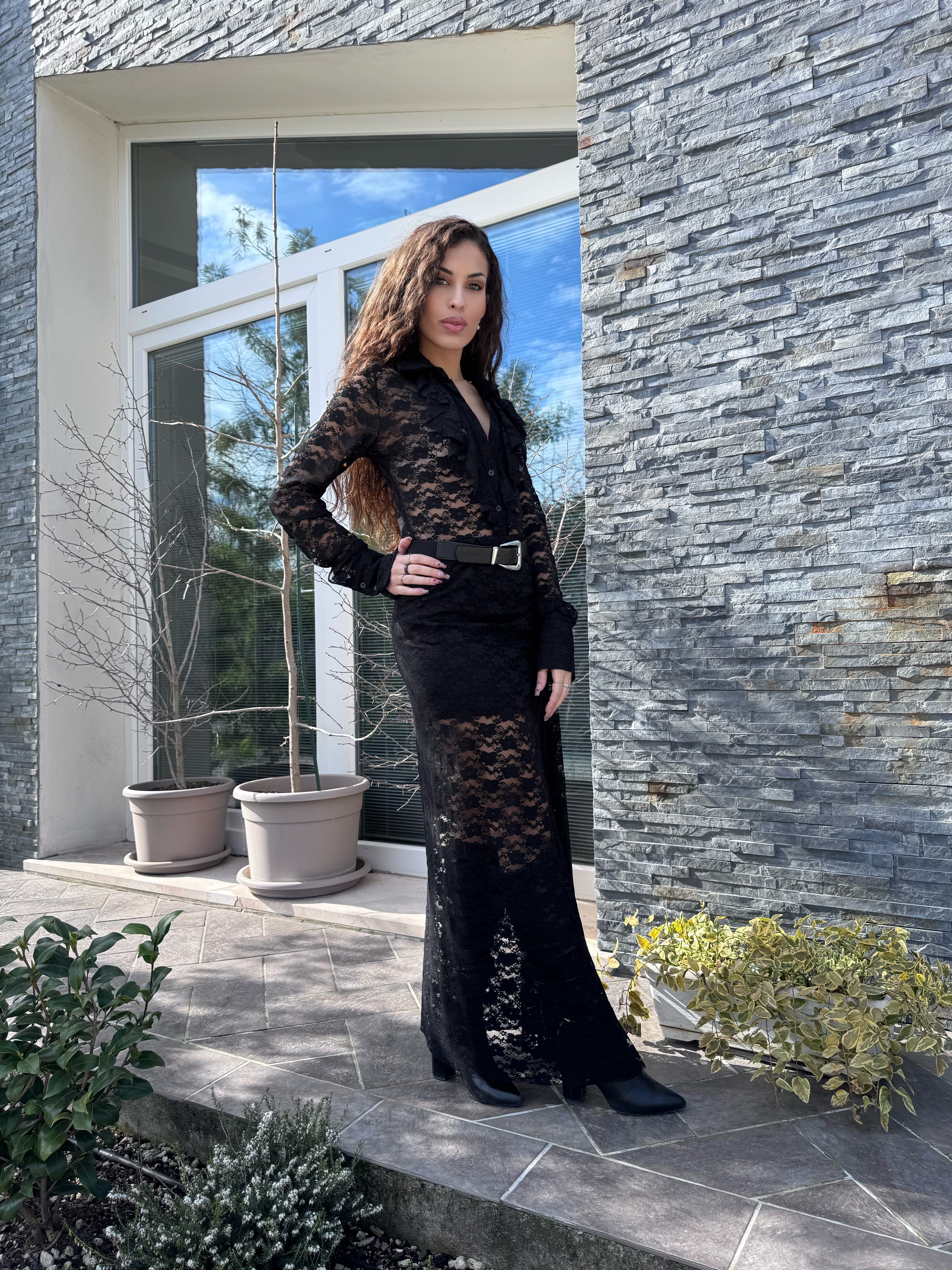 Body/camicia Sheila in pizzo