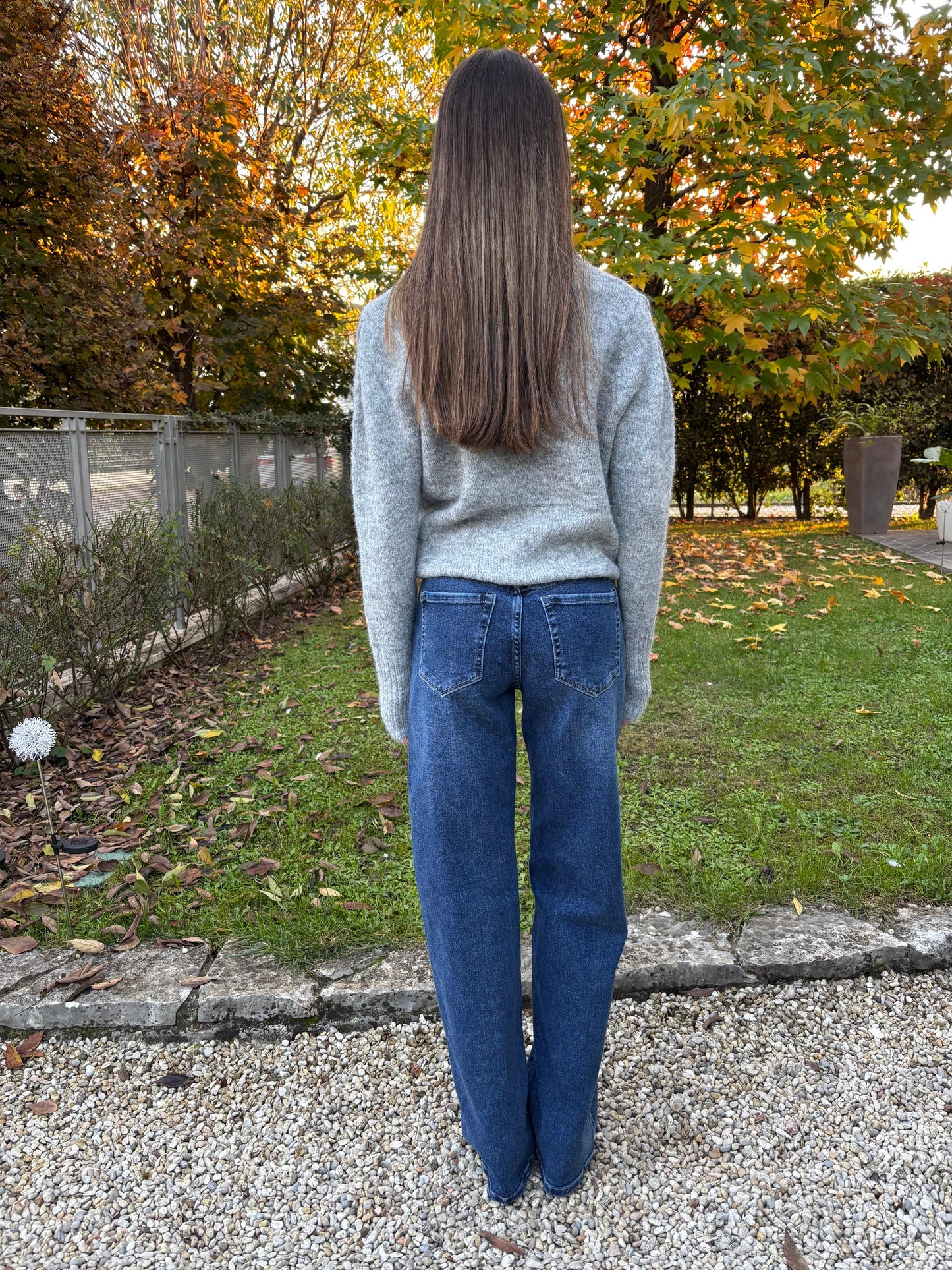 Jeans palazzo denim scuro