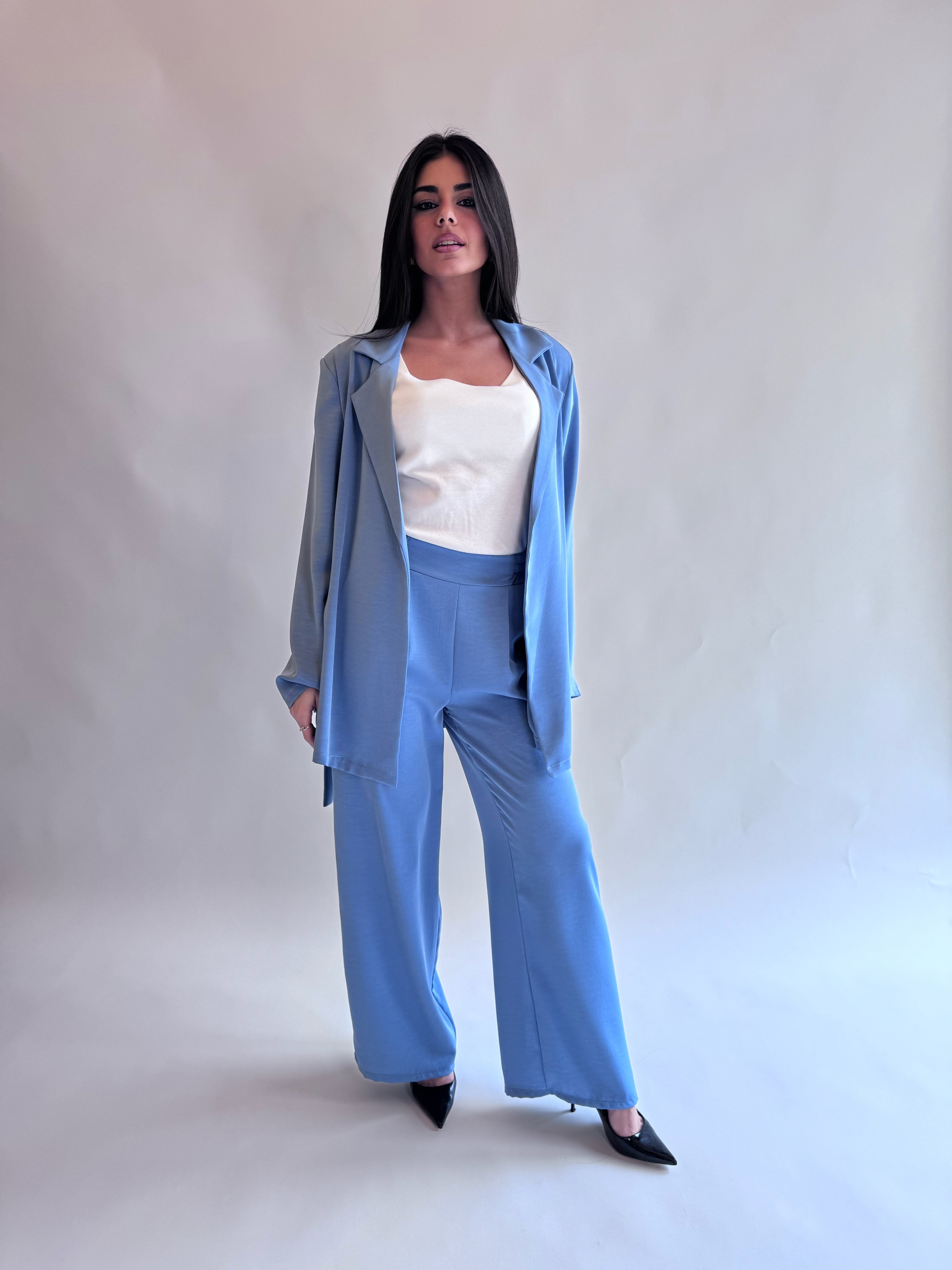 Coordinato spring (giacca+pantalone) azzurro