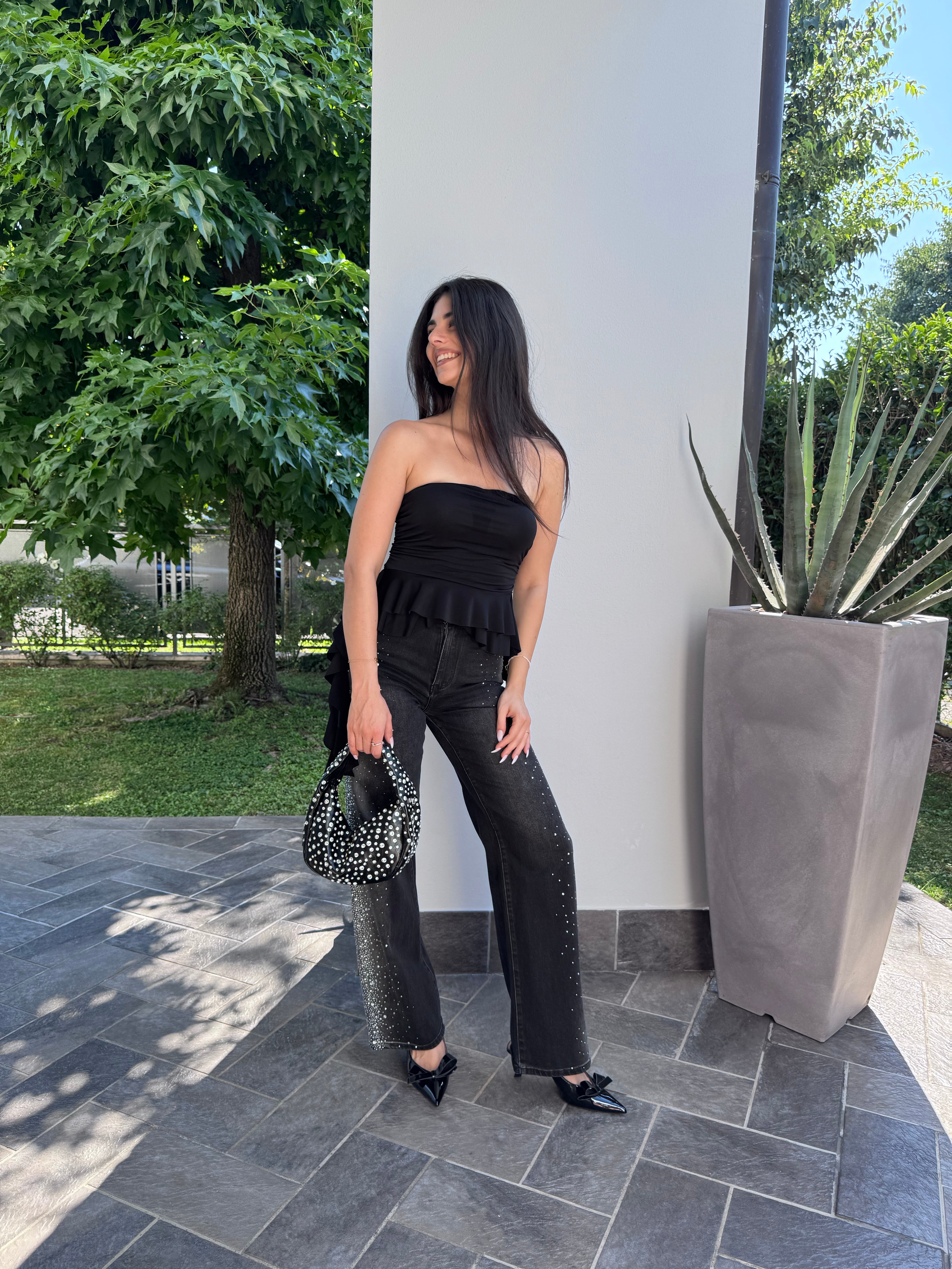 Jeans Swarovski nero