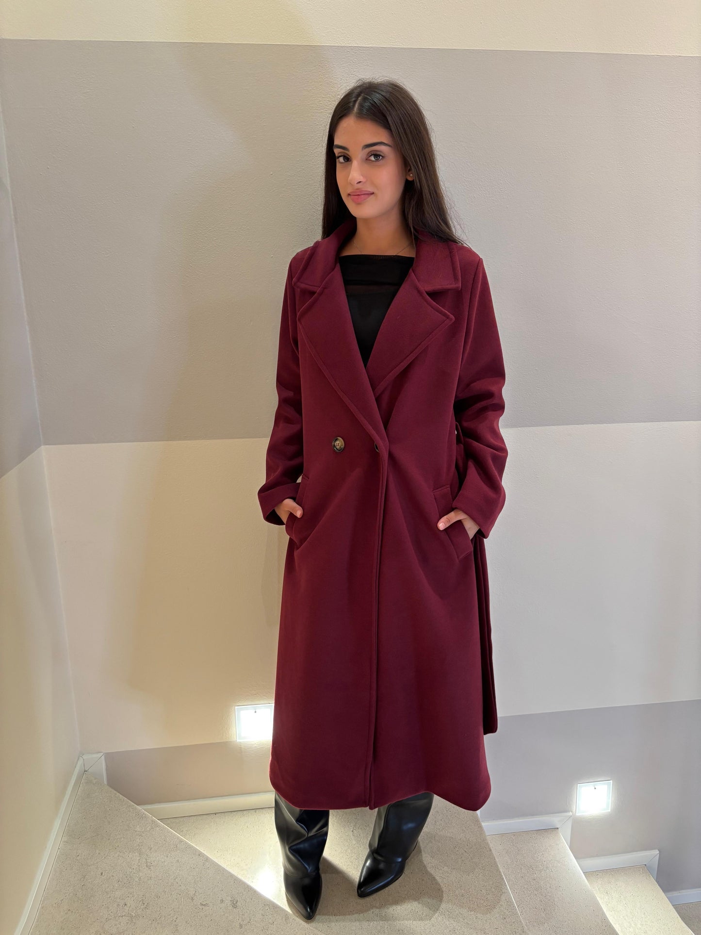 Cappotto lungo Borgogna