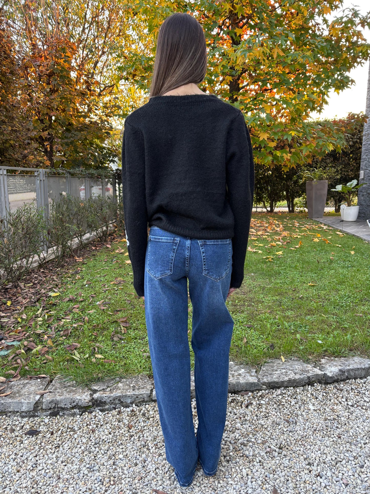 Jeans palazzo denim scuro