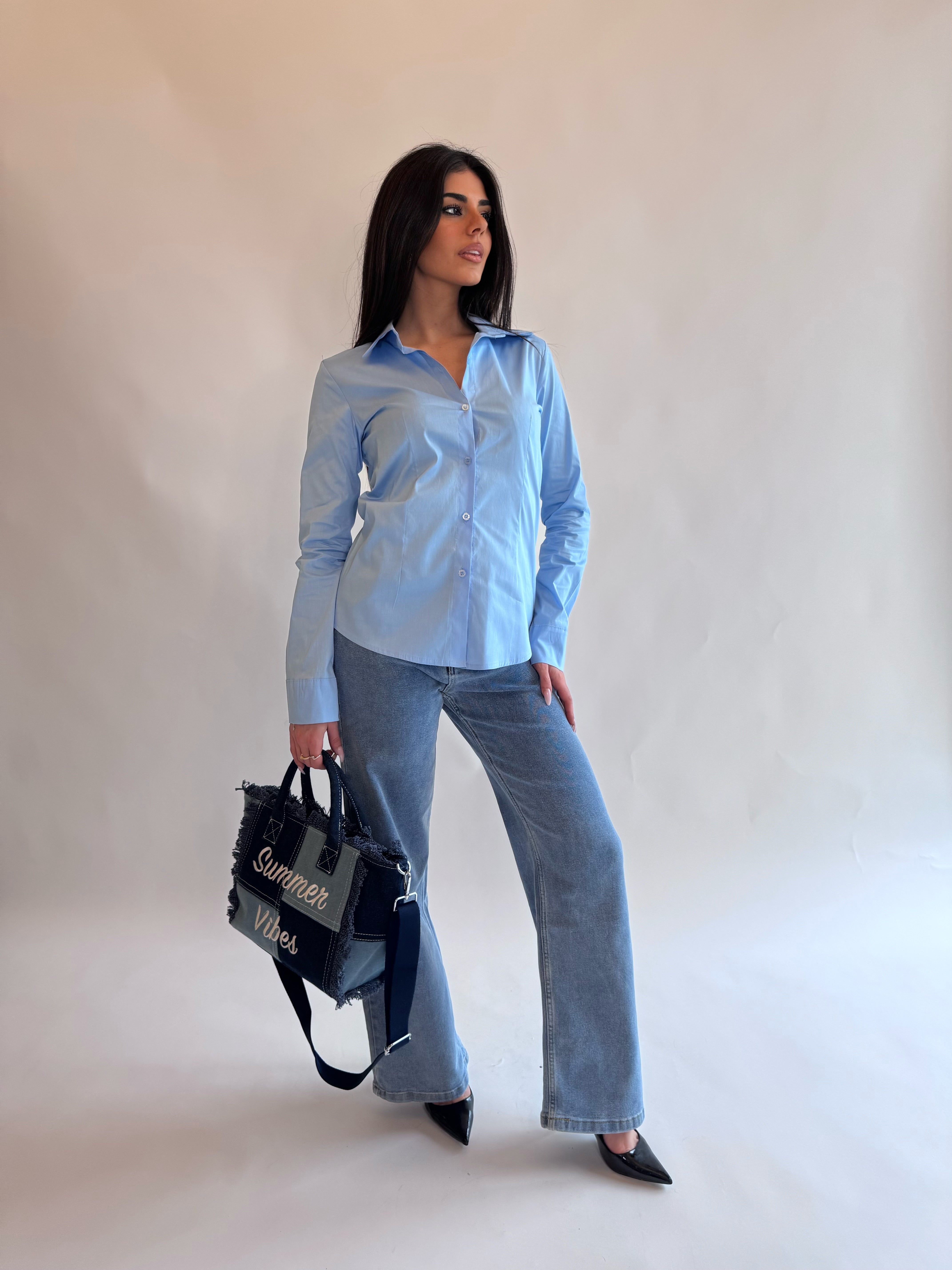 Camicia cotone azzurro